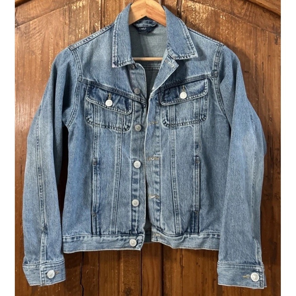 Vintage Boys Girls Polo Ralph Lauren Trucker Jacket Sz Med 12-14 Western Denim
